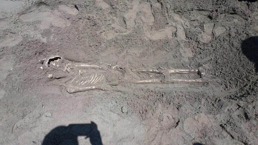 Yol çalışması sırasında iskelet bulundu