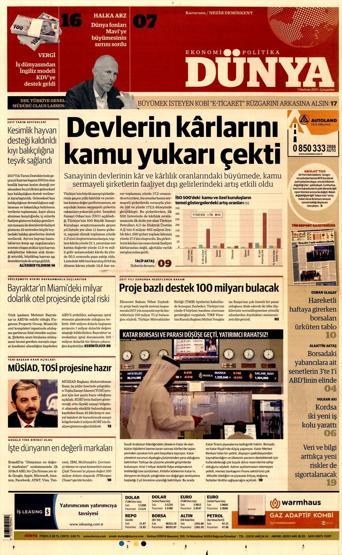 7 Haziran 2017 - Gazete manşetleri