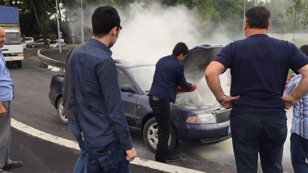 Otomobil birden alev alınca...