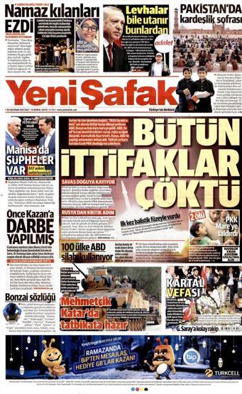 20 Haziran 2017 Gazete Manşetleri