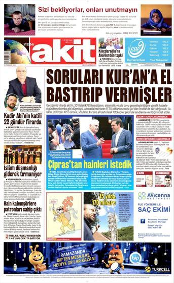 20 Haziran 2017 Gazete Manşetleri