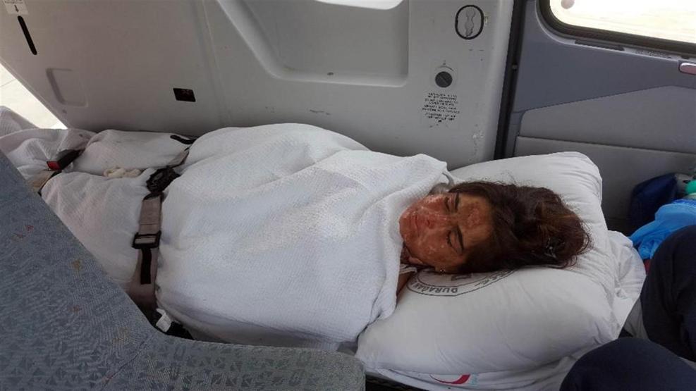 Nazlıcan hava ambulansıyla hastaneye yetiştirildi