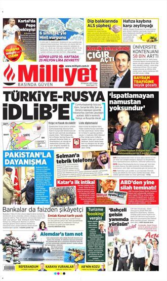 23 Haziran 2017 Gazete manşetleri