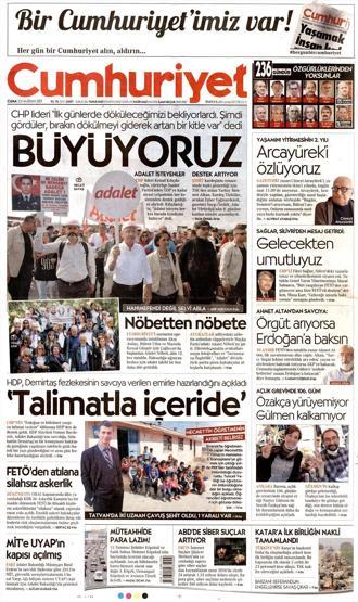 23 Haziran 2017 Gazete manşetleri