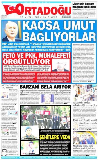 23 Haziran 2017 Gazete manşetleri