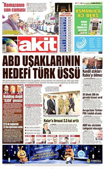 24 Haziran 2017 Gazete manşetleri
