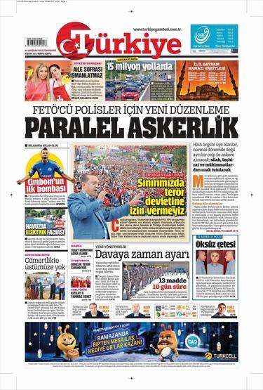 24 Haziran 2017 Gazete manşetleri
