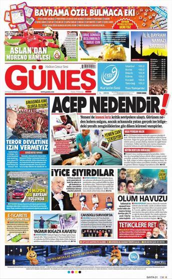 24 Haziran 2017 Gazete manşetleri