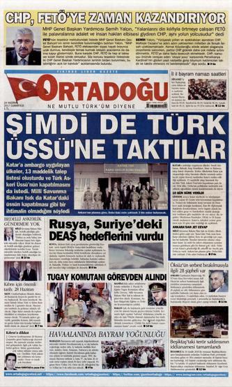 24 Haziran 2017 Gazete manşetleri
