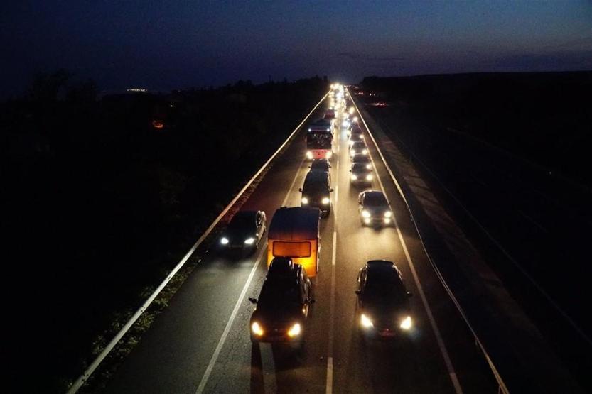 Tekirdağda 50 kilometrelik araç kuyruğu