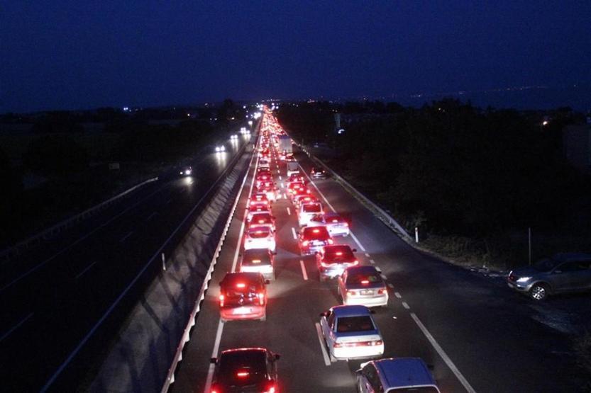 Tekirdağda 50 kilometrelik araç kuyruğu