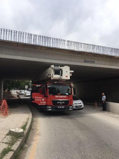Ankarada itfaiye araçlarına köprü altı testi