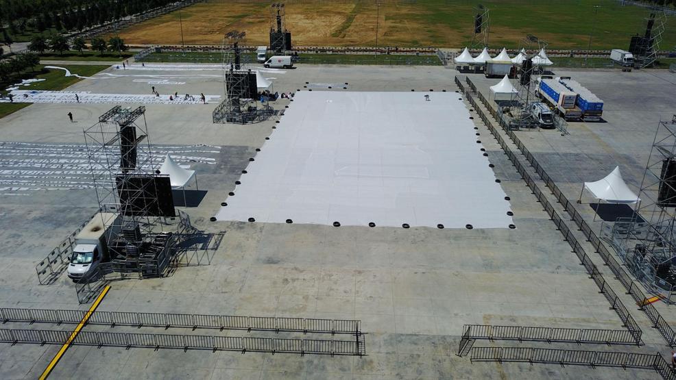 Maltepe Parkı Adalet Mitingi için hazırlandı