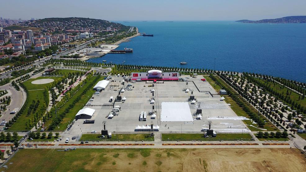 Maltepe Parkı Adalet Mitingi için hazırlandı