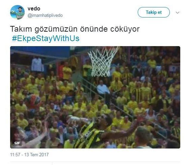 Fenerbahçe taraftarı Ekpe Udohı Twitterdan ikna etmeye çalışıyor