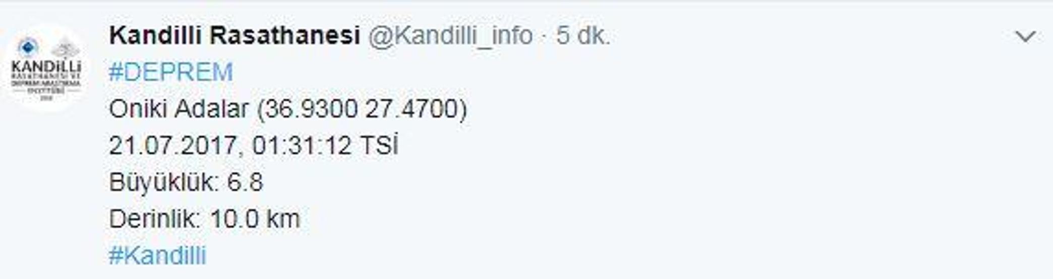 Son dakika.. Ege 6.3 ile sarsıldı