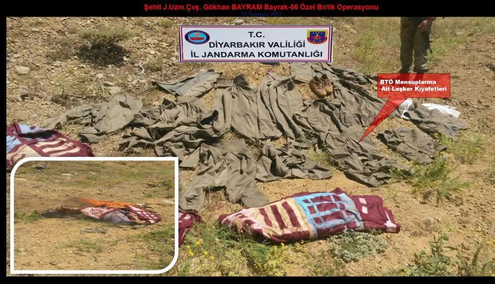 Licedeki PKKnın 190 kilo patlayıcısı ile telsizleri ele geçirildi