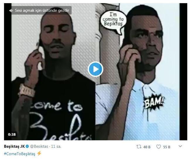 Twitter resmi hesabından Come to Beşiktaş dedi