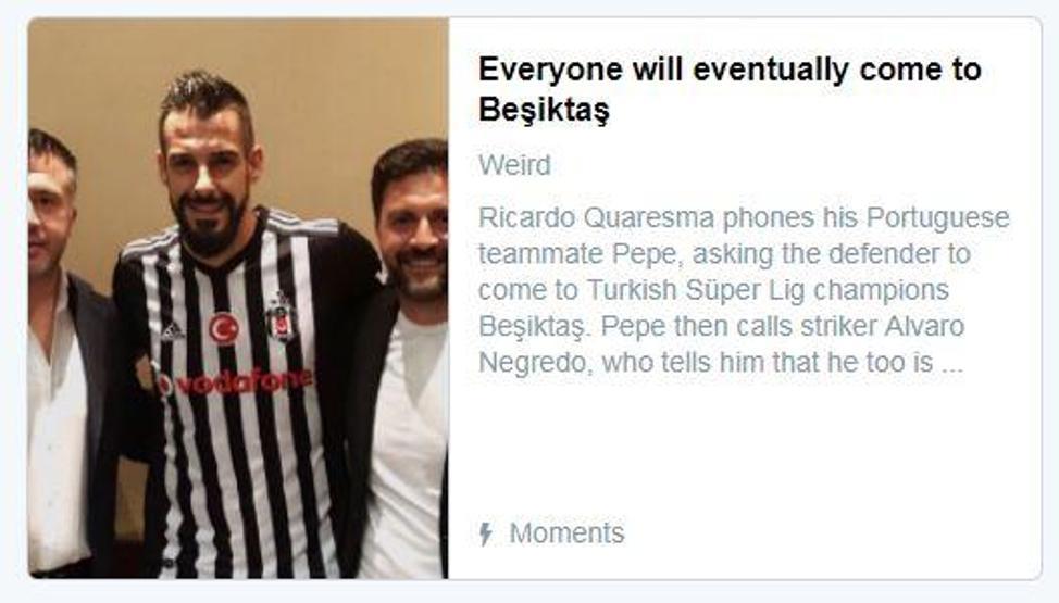 Twitter resmi hesabından Come to Beşiktaş dedi