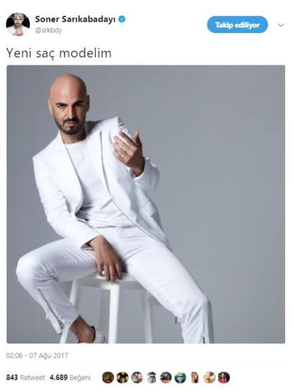 Soner Sarıkabadayı, yeni saçım diyerek paylaştığı fotoğrafla herkesi güldürdü