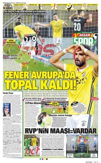 Vardar-Fenerbahçe maçı manşetlerde