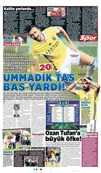 Vardar-Fenerbahçe maçı manşetlerde