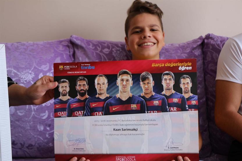 Barcelonaya transfer olan 12 yaşındaki Kaanın hedefi büyük