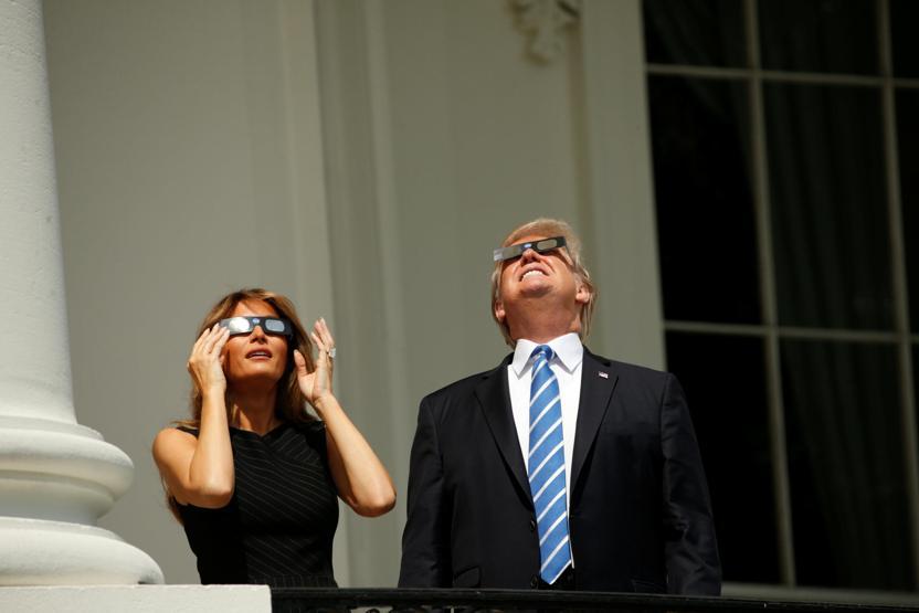 Trumpın güneş tutulması görüntüleri sosyal medyayı salladı