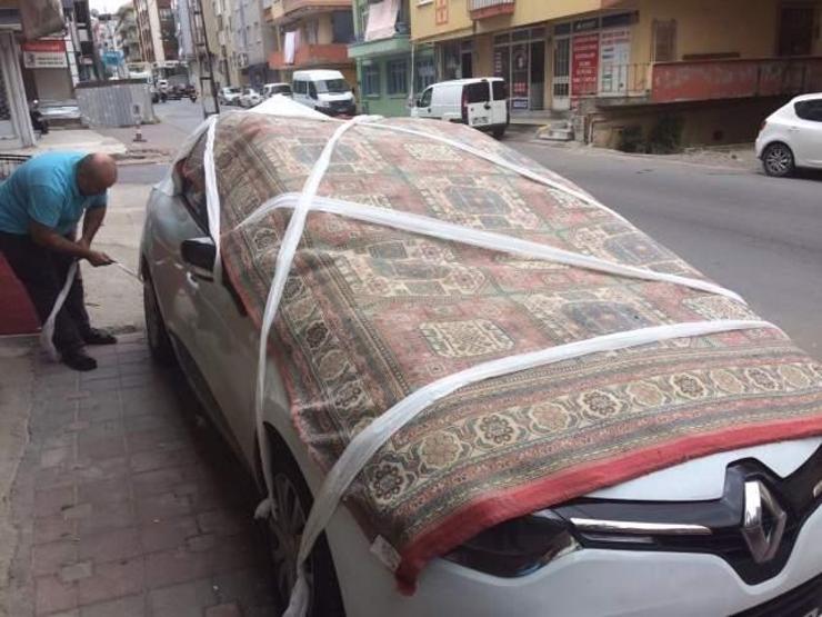 Galericilerin kilimli, paspaslı, ambalajlı dolu önlemi