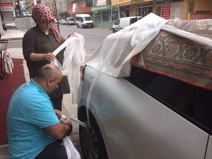 Galericilerin kilimli, paspaslı, ambalajlı dolu önlemi