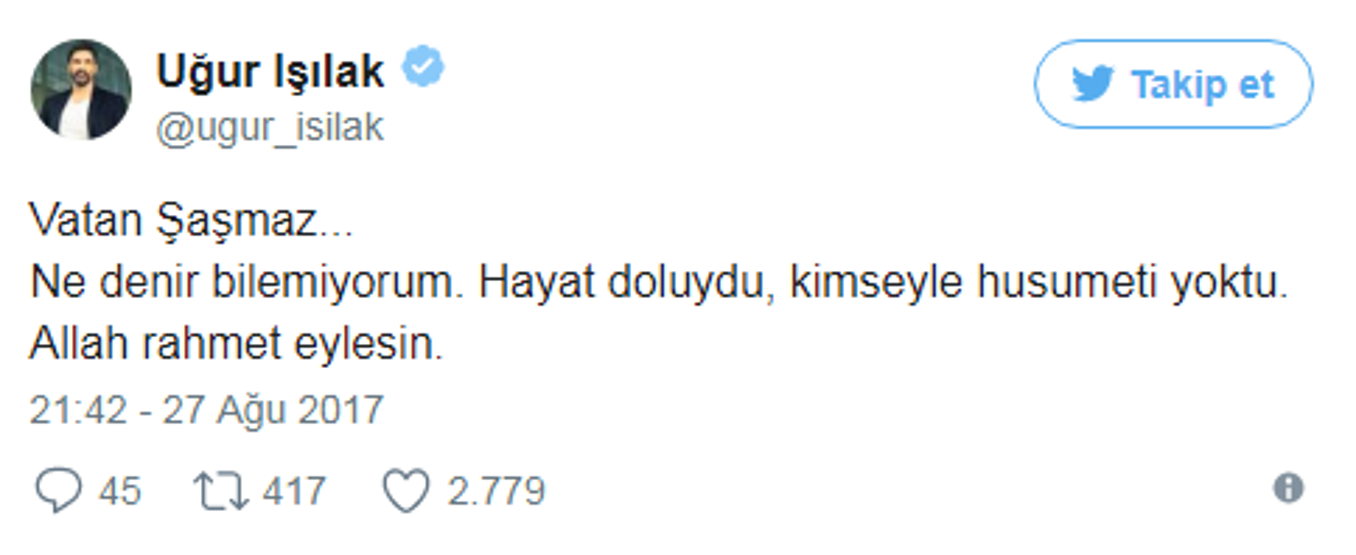 Son dakika... Vatan Şaşmazın ölümü ünlüleri yasa boğdu