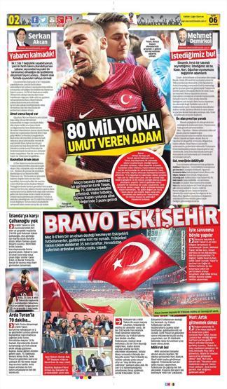 Milli Takımın Hırvatistan zaferi manşetlerde