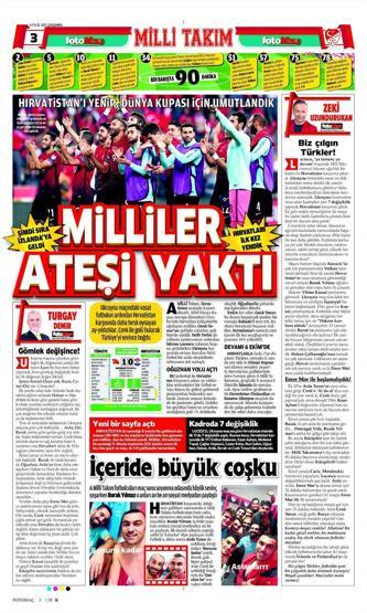 Milli Takımın Hırvatistan zaferi manşetlerde