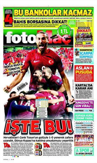 Milli Takımın Hırvatistan zaferi manşetlerde