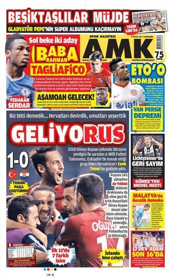 Milli Takımın Hırvatistan zaferi manşetlerde