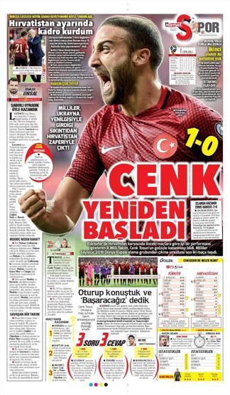 Milli Takımın Hırvatistan zaferi manşetlerde