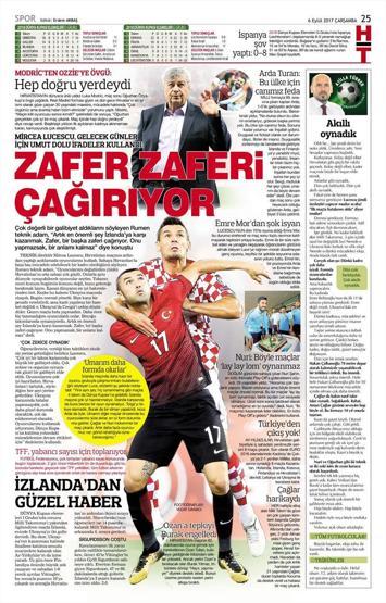 Milli Takımın Hırvatistan zaferi manşetlerde