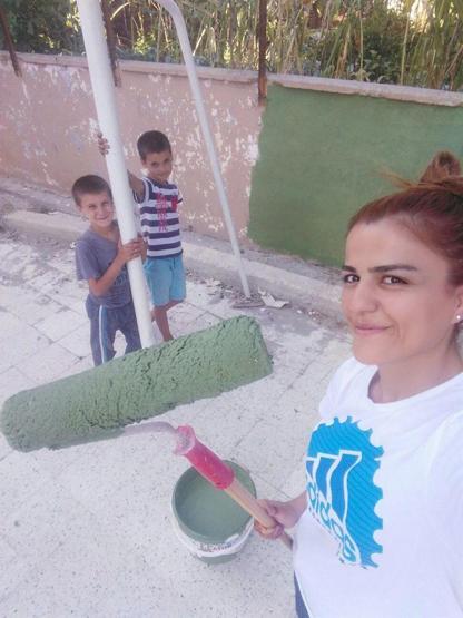 Öğretmenler, okullarını yeni eğitim yılına kendileri hazırladı