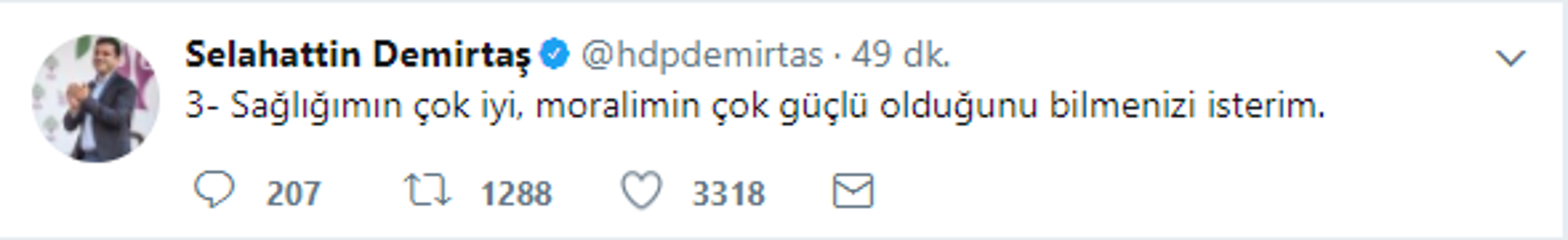 Selahattin Demirtaş tweet attı