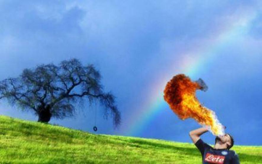 Mertensin gol sevincine Photoshop