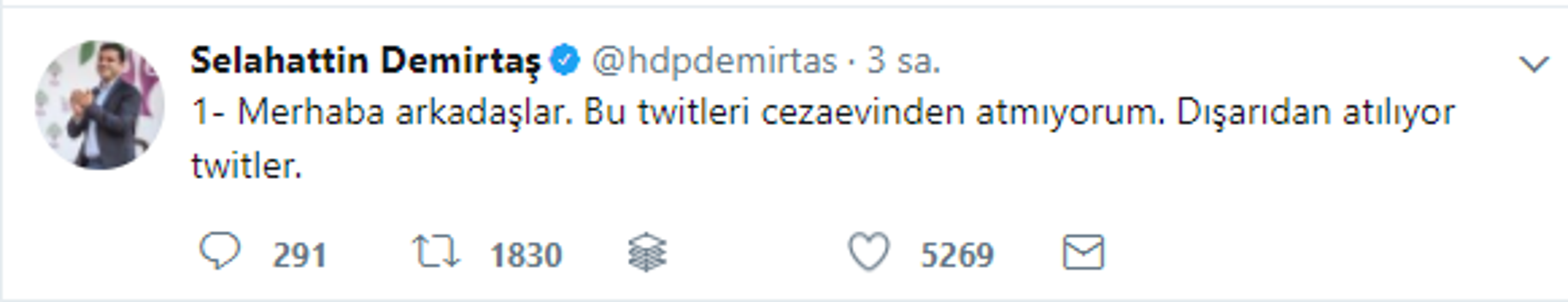 Selahattin Demirtaşın odasında tweet araması