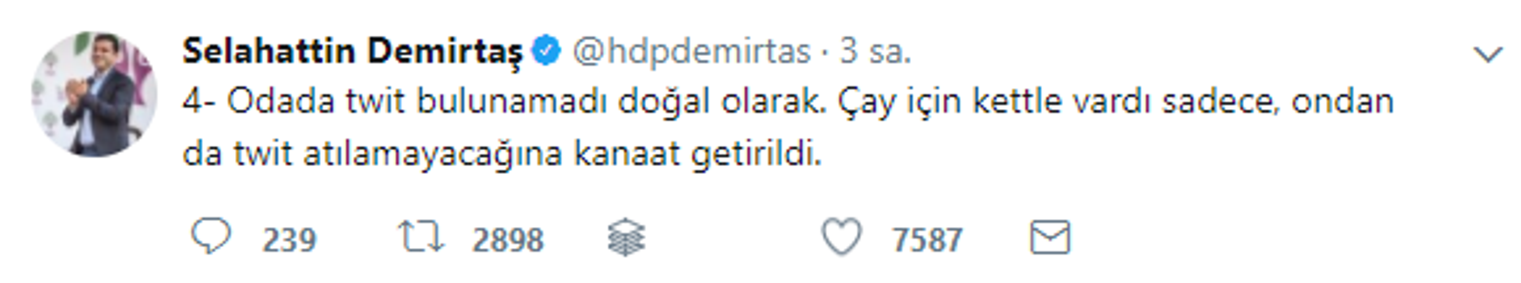 Selahattin Demirtaşın odasında tweet araması