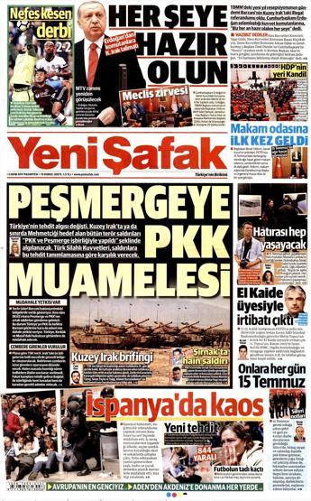 2 Ekim 2017 - Gazetelerin birinci sayfaları