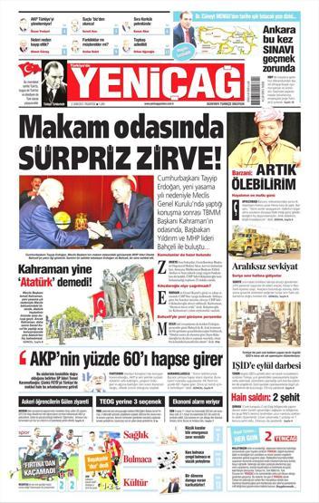 2 Ekim 2017 - Gazetelerin birinci sayfaları
