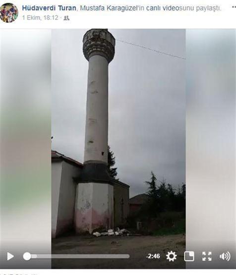 Trabzon’da minarenin yıkılma anı