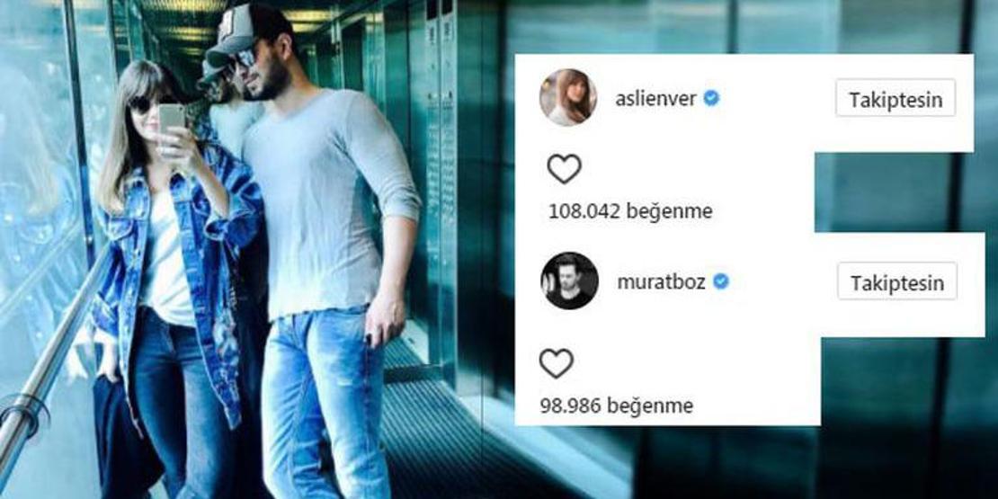 Aslı Enver ve Murat Bozdan aşk pozu