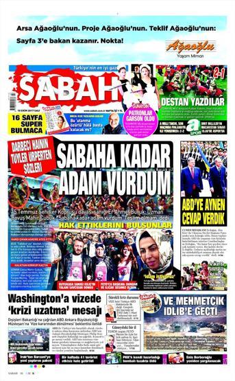 10 Ekim 2017 - Gazetelerin birinci sayfaları