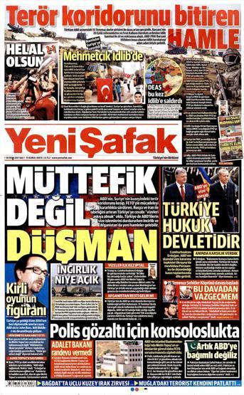 10 Ekim 2017 - Gazetelerin birinci sayfaları