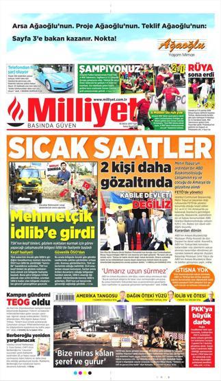 10 Ekim 2017 - Gazetelerin birinci sayfaları