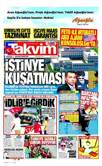 10 Ekim 2017 - Gazetelerin birinci sayfaları